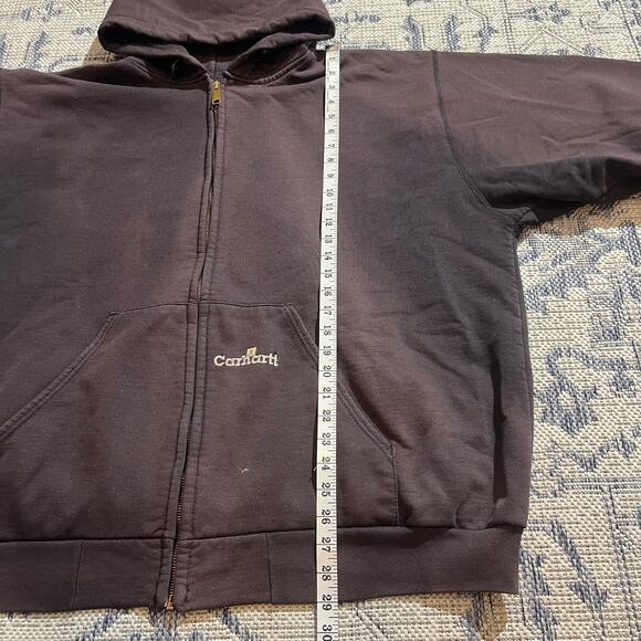 VTG 90's Carhartt Zipup Faded Distressed Brown Black Jacket Made in USA SZ 2XL - Picture 5 of 6